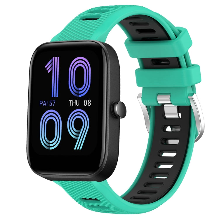 Cinturino per orologio con fibbia in acciaio siliconato a due colori con trama incrociata da 22 mm, For Amazfit Pop, For Amazfit Bip3