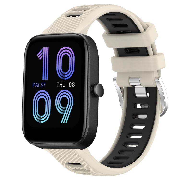 Cinturino per orologio con fibbia in acciaio siliconato a due colori con trama incrociata da 22 mm, For Amazfit Pop, For Amazfit Bip3