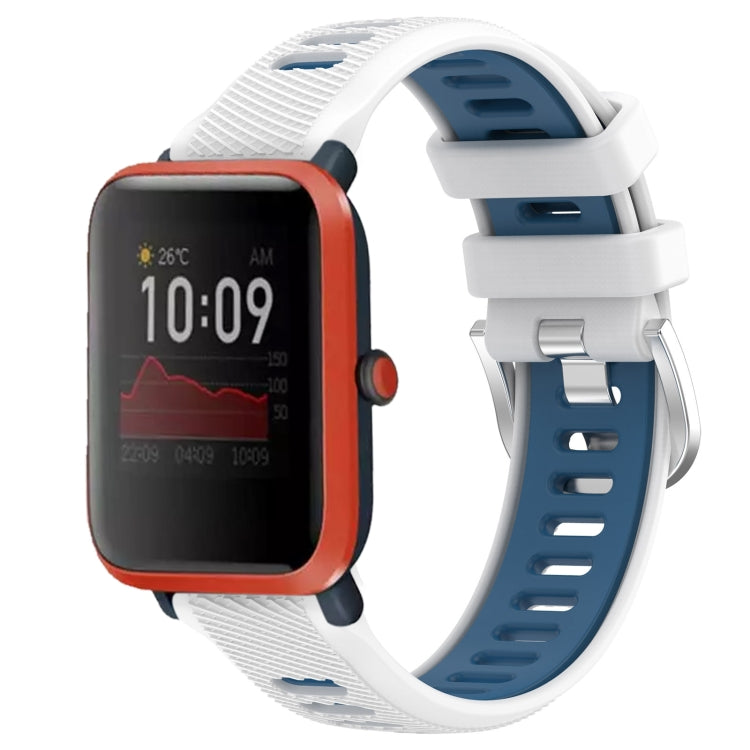Cinturino per orologio con fibbia in acciaio siliconato a due colori con trama incrociata da 22 mm, For Amazfit Pop, For Amazfit Bip3