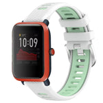 Cinturino per orologio con fibbia in acciaio siliconato a due colori con trama incrociata da 22 mm, For Amazfit Pop, For Amazfit Bip3