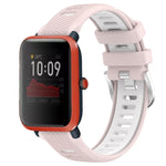 Cinturino per orologio con fibbia in acciaio siliconato a due colori con trama incrociata da 22 mm, For Amazfit Pop, For Amazfit Bip3