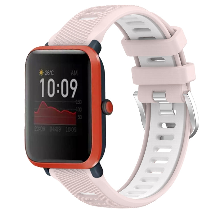Cinturino per orologio con fibbia in acciaio siliconato a due colori con trama incrociata da 22 mm, For Amazfit Pop, For Amazfit Bip3