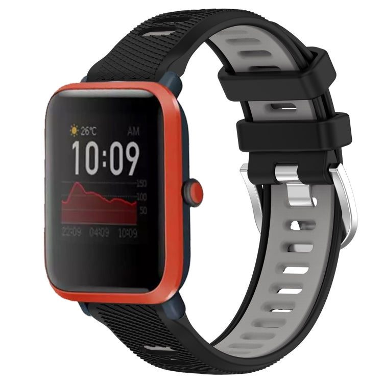 Cinturino per orologio con fibbia in acciaio siliconato a due colori con trama incrociata da 22 mm, For Amazfit Pop, For Amazfit Bip3