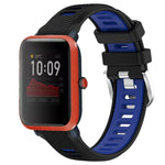 Cinturino per orologio con fibbia in acciaio siliconato a due colori con trama incrociata da 22 mm, For Amazfit Pop, For Amazfit Bip3