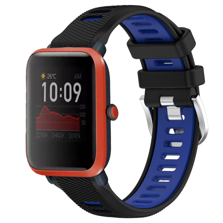 Cinturino per orologio con fibbia in acciaio siliconato a due colori con trama incrociata da 22 mm, For Amazfit Pop, For Amazfit Bip3