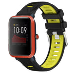 Cinturino per orologio con fibbia in acciaio siliconato a due colori con trama incrociata da 22 mm, For Amazfit Pop, For Amazfit Bip3