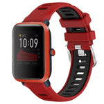 Cinturino per orologio con fibbia in acciaio siliconato a due colori con trama incrociata da 22 mm, For Amazfit Pop, For Amazfit Bip3