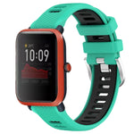 Cinturino per orologio con fibbia in acciaio siliconato a due colori con trama incrociata da 22 mm, For Amazfit Pop, For Amazfit Bip3