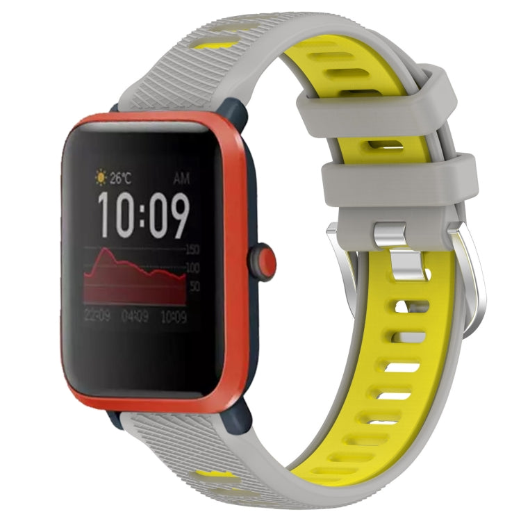 Cinturino per orologio con fibbia in acciaio siliconato a due colori con trama incrociata da 22 mm, For Amazfit Pop, For Amazfit Bip3