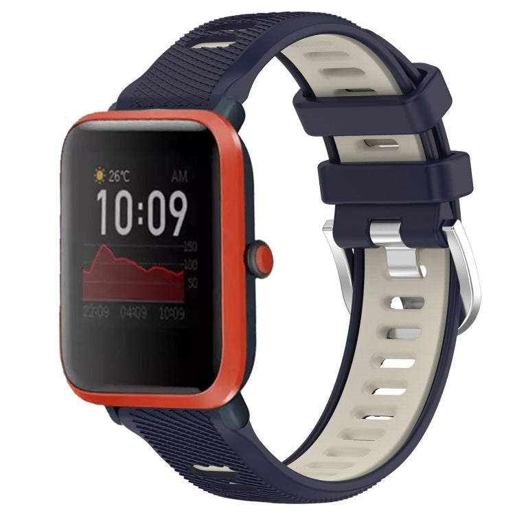 Cinturino per orologio con fibbia in acciaio siliconato a due colori con trama incrociata da 22 mm, For Amazfit Pop, For Amazfit Bip3