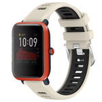Cinturino per orologio con fibbia in acciaio siliconato a due colori con trama incrociata da 22 mm, For Amazfit Pop, For Amazfit Bip3