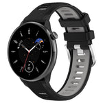 Cinturino per orologio con fibbia in acciaio siliconato a due colori con trama incrociata da 22 mm, For Amazfit Bip 1S
