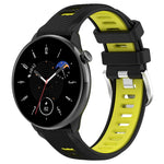 Cinturino per orologio con fibbia in acciaio siliconato a due colori con trama incrociata da 22 mm, For Amazfit Bip 1S