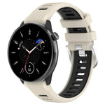 Cinturino per orologio con fibbia in acciaio siliconato a due colori con trama incrociata da 22 mm, For Amazfit Bip 1S