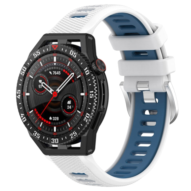Cinturino sportivo in silicone con fibbia in acciaio bicolore da 22 mm, For Huawei Watch GT3 SE, For Huawei Watch GT3 Pro 46mm