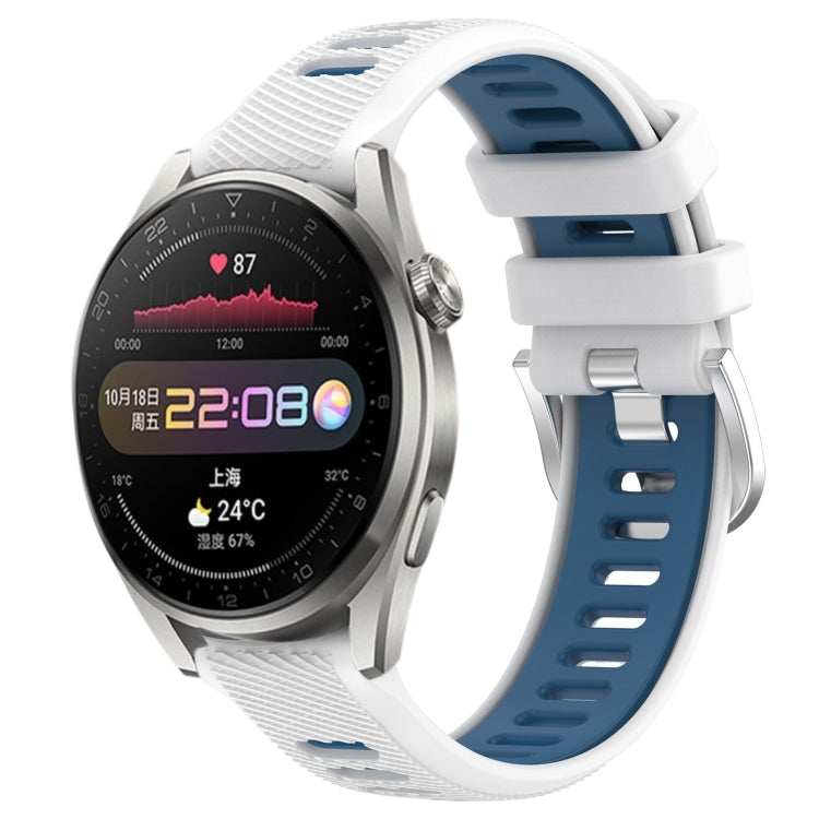 Cinturino sportivo in silicone con fibbia in acciaio bicolore da 22 mm, For Huawei Watch 3 Pro, For Huawei Watch 3 Pro New