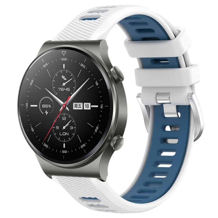 Cinturino sportivo in silicone con fibbia in acciaio bicolore da 22 mm, For Huawei GT2 Pro, For Huawei Watch GT 2E