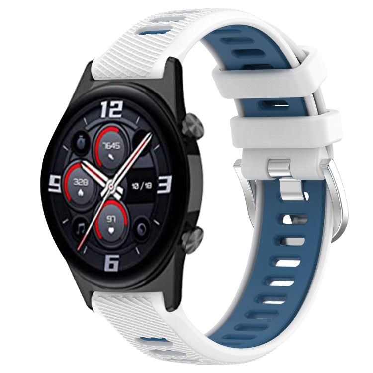 Cinturino sportivo in silicone con fibbia in acciaio bicolore da 22 mm, For Honor Watch GS 3i, For Honor Watch GS Pro