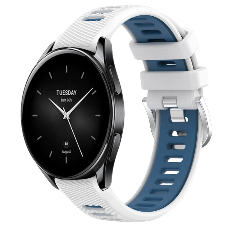 Cinturino sportivo in silicone con fibbia in acciaio bicolore da 22 mm, For Xiaomi Watch S2 42mm, For Xiaomi Watch S2 46mm