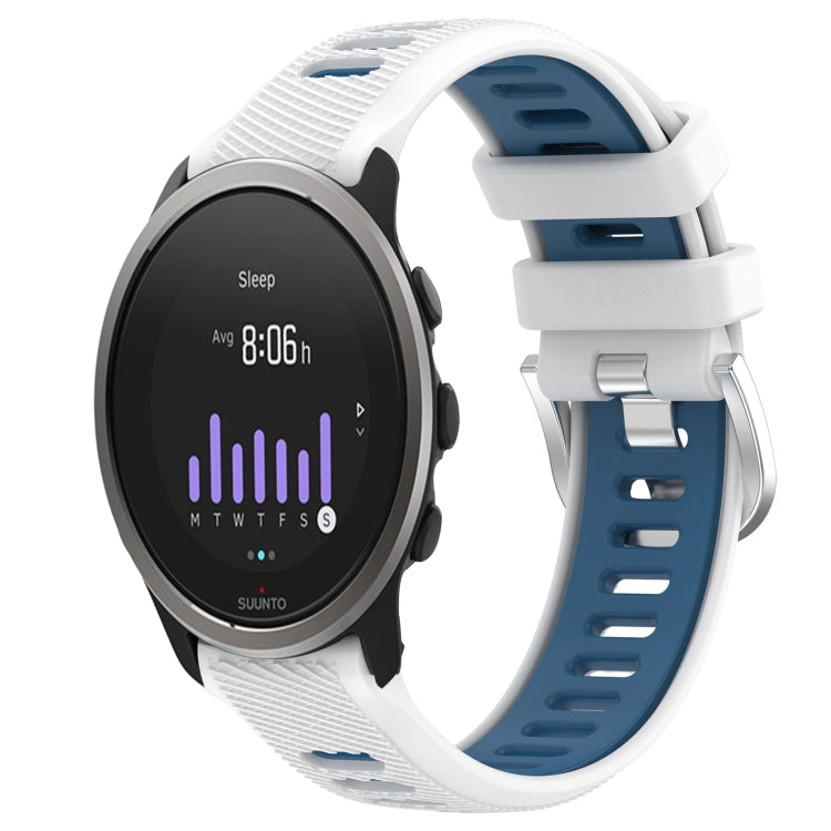 Cinturino sportivo in silicone con fibbia in acciaio bicolore da 22 mm, For SUUNTO 5 Peak
