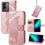 Custodia per telefono in pelle goffrata farfalla amore fiore, For Infinix Note 12 G96, For OnePlus Ace 2, For Realme C55