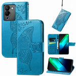 Custodia per telefono in pelle goffrata farfalla amore fiore, For Infinix Note 12 G96, For OnePlus Ace 2, For Realme C55