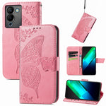 Custodia per telefono in pelle goffrata farfalla amore fiore, For Infinix Note 12 G96, For OnePlus Ace 2, For Realme C55