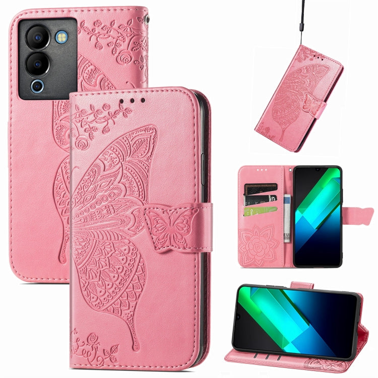 Custodia per telefono in pelle goffrata farfalla amore fiore, For Infinix Note 12 G96, For OnePlus Ace 2, For Realme C55