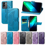 Custodia per telefono in pelle goffrata farfalla amore fiore, For Infinix Note 12 G96, For OnePlus Ace 2, For Realme C55