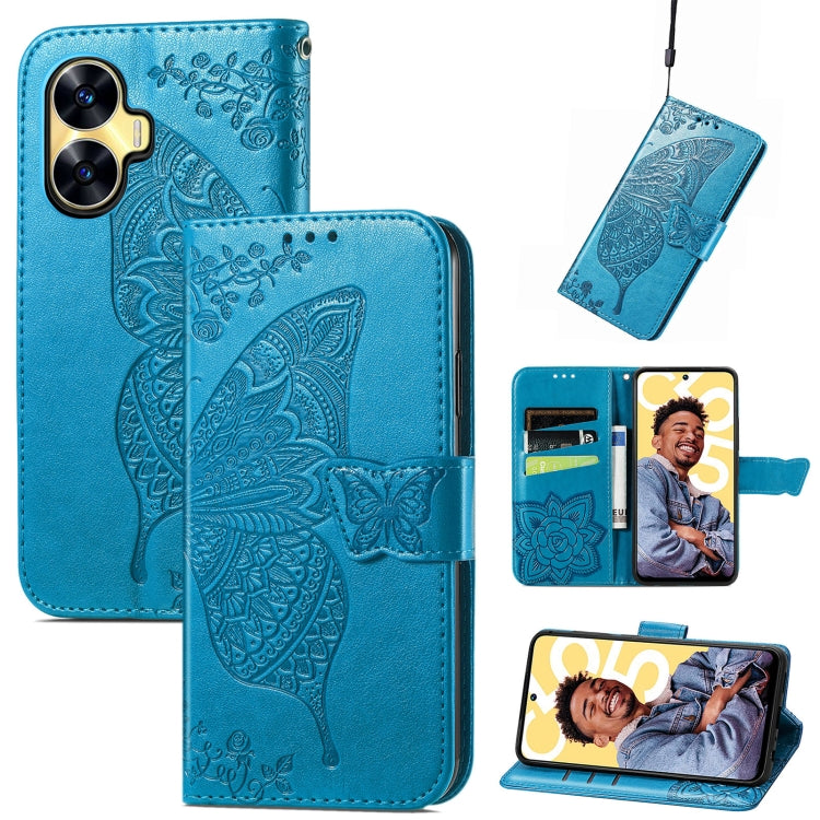 Custodia per telefono in pelle goffrata farfalla amore fiore, For Infinix Note 12 G96, For OnePlus Ace 2, For Realme C55
