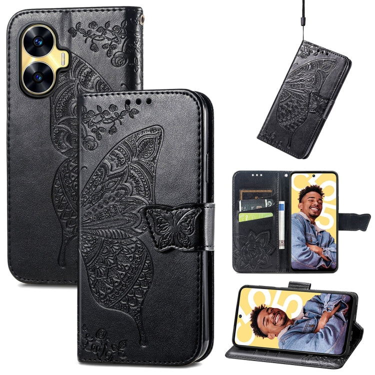 Custodia per telefono in pelle goffrata farfalla amore fiore, For Infinix Note 12 G96, For OnePlus Ace 2, For Realme C55