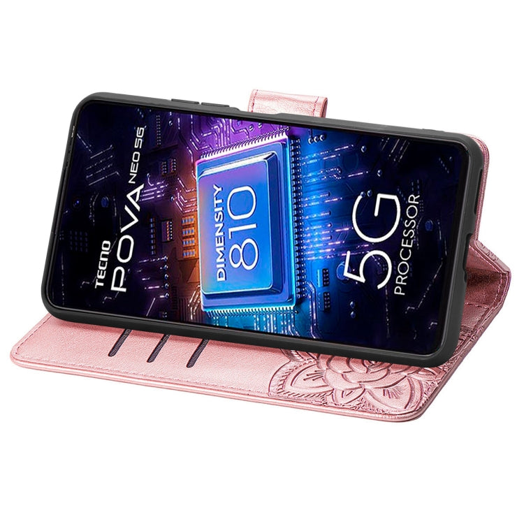 Custodia per telefono in pelle goffrata farfalla amore fiore, For Tecno Pova Neo 5G, For ZTE Blade A52, For Samsung Galaxy A14 4G