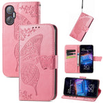 Custodia per telefono in pelle goffrata farfalla amore fiore, For Tecno Pova Neo 5G, For ZTE Blade A52, For Samsung Galaxy A14 4G