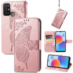 Custodia per telefono in pelle goffrata farfalla amore fiore, For Tecno Pova Neo 5G, For ZTE Blade A52, For Samsung Galaxy A14 4G