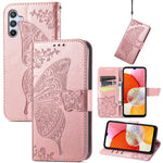 Custodia per telefono in pelle goffrata farfalla amore fiore, For Tecno Pova Neo 5G, For ZTE Blade A52, For Samsung Galaxy A14 4G