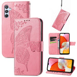 Custodia per telefono in pelle goffrata farfalla amore fiore, For Tecno Pova Neo 5G, For ZTE Blade A52, For Samsung Galaxy A14 4G
