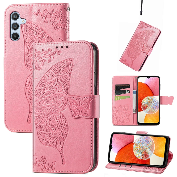 Custodia per telefono in pelle goffrata farfalla amore fiore, For Tecno Pova Neo 5G, For ZTE Blade A52, For Samsung Galaxy A14 4G