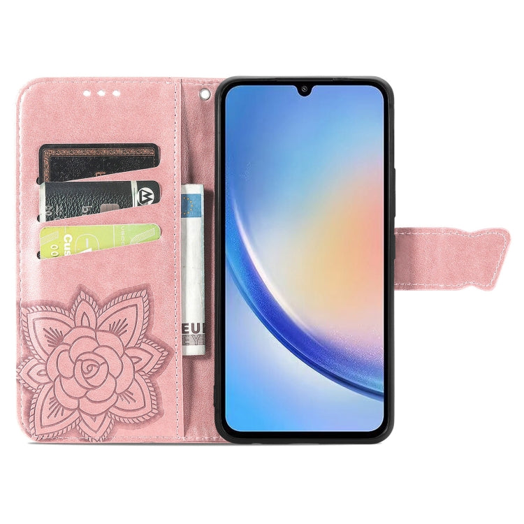 Custodia per telefono in pelle goffrata farfalla amore fiore, For Samsung Galaxy A34 5G