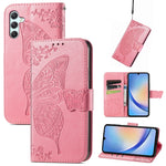 Custodia per telefono in pelle goffrata farfalla amore fiore, For Samsung Galaxy A34 5G
