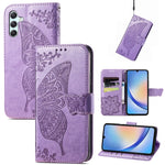 Custodia per telefono in pelle goffrata farfalla amore fiore, For Samsung Galaxy A34 5G