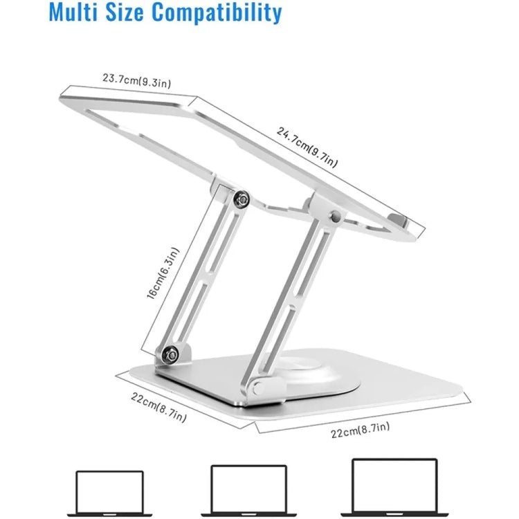 D147 Staffa di sollevamento per laptop pieghevole girevole a 360 gradi Supporto da tavolo per notebook in lega di alluminio, D147