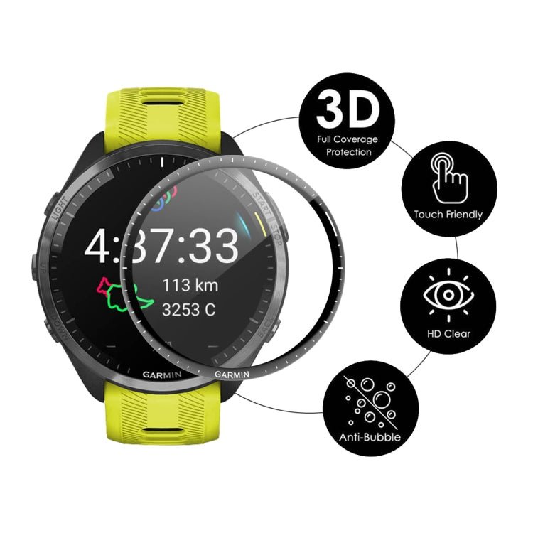Per Garmin Forerunner 965 ENKAY Hat-Prince 3D Full Coverage Soft PC Edge + Pellicola proteggi schermo PMMA HD, 1pcs, 2pcs, 5pcs, 10pcs