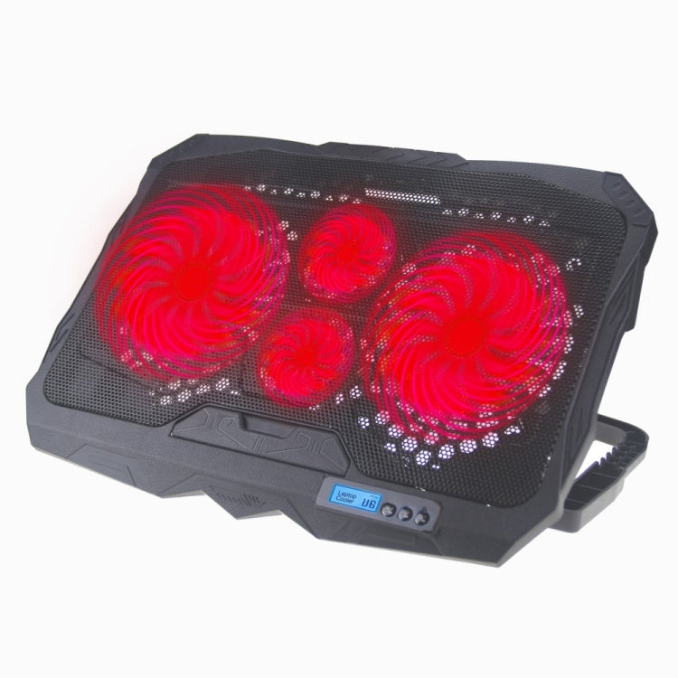 Supporto pieghevole per pad di raffreddamento per laptop da gioco a quattro ventole in alluminio S18 con display della velocità del vento, S18