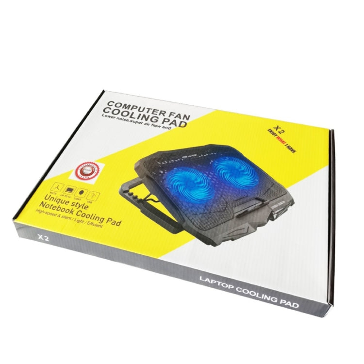 Supporto da gioco per pad di raffreddamento per laptop USB X2 a due ventole, X2