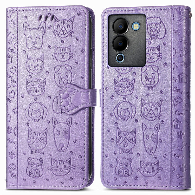 Custodia per telefono in pelle goffrata con gatto e cane, For Infinix Note 12 G96, For OnePlus Ace 2, For Realme C55