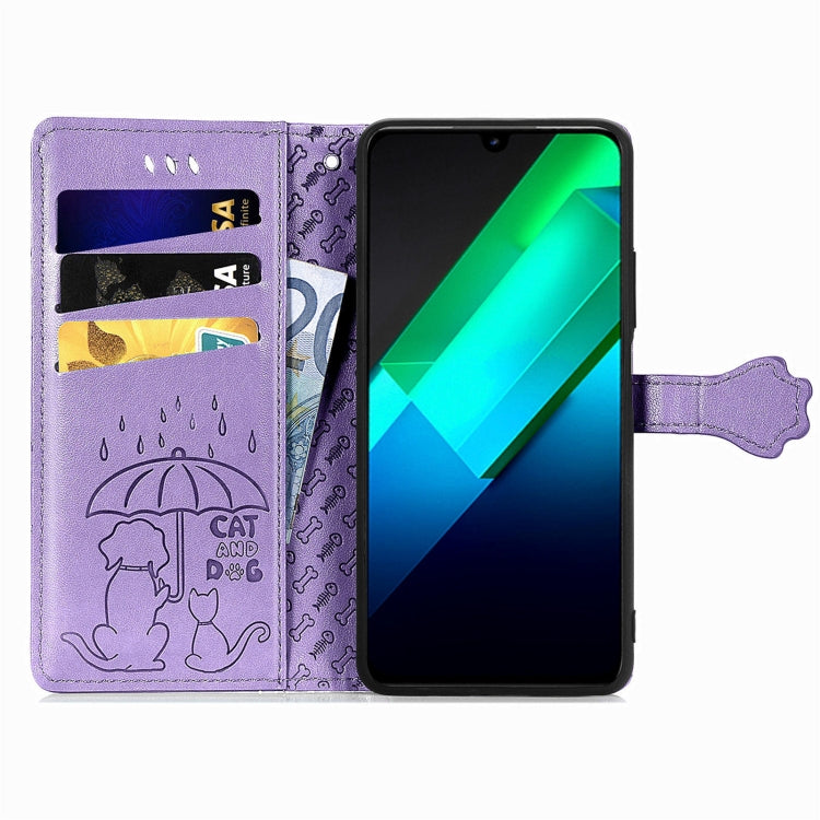 Custodia per telefono in pelle goffrata con gatto e cane, For Infinix Note 12 G96, For OnePlus Ace 2, For Realme C55