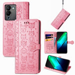 Custodia per telefono in pelle goffrata con gatto e cane, For Infinix Note 12 G96, For OnePlus Ace 2, For Realme C55