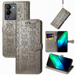 Custodia per telefono in pelle goffrata con gatto e cane, For Infinix Note 12 G96, For OnePlus Ace 2, For Realme C55