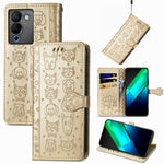 Custodia per telefono in pelle goffrata con gatto e cane, For Infinix Note 12 G96, For OnePlus Ace 2, For Realme C55