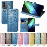 Custodia per telefono in pelle goffrata con gatto e cane, For Infinix Note 12 G96, For OnePlus Ace 2, For Realme C55